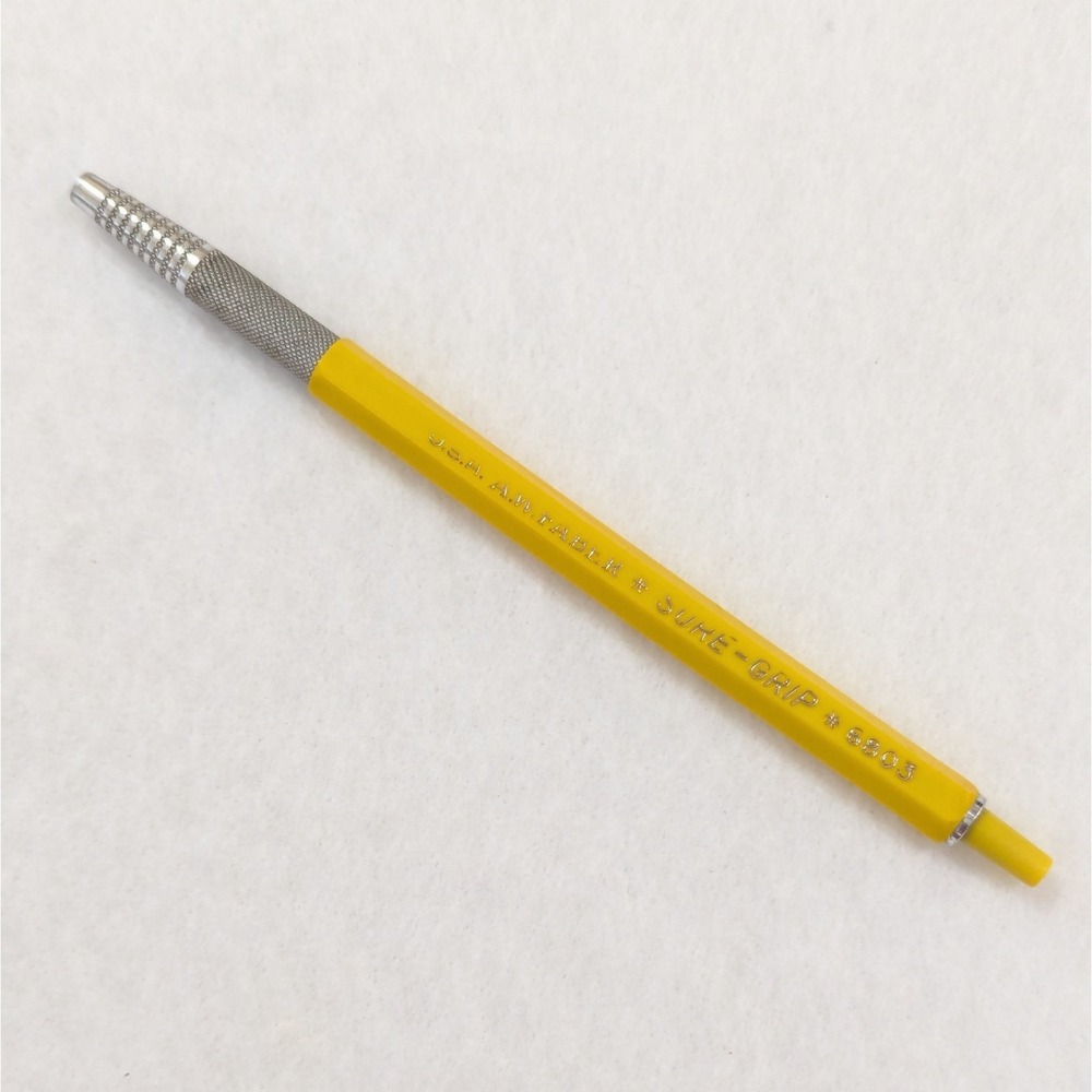 Vintage Yellow A.W. FABER USA Sure Grip 6803 Graphing Mechanical Lead Holder